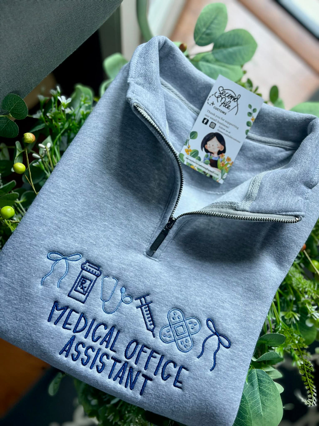 Medical Quarter Zip Sweater